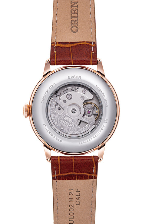 ORIENT RA-AK0801S00C Sun and Moon with Open Heart Classic Automatic Leather Strap Watch