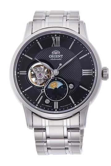 ORIENT RA-AS0008B Sun and Moon with Open Heart Classic Automatic Gents Stainless Steel Strap Watch