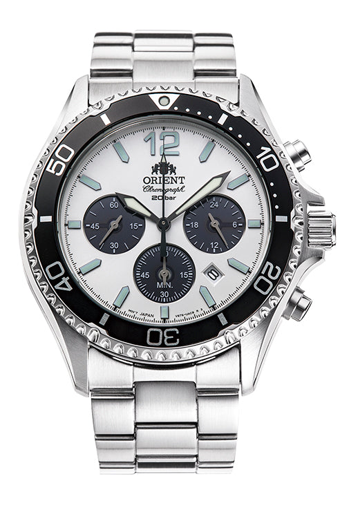 ORIENT RA-TX0203S Diver Mako Solar-powered Chronograph Quartz Sports  Gents Metal Bracelet Strap Watch